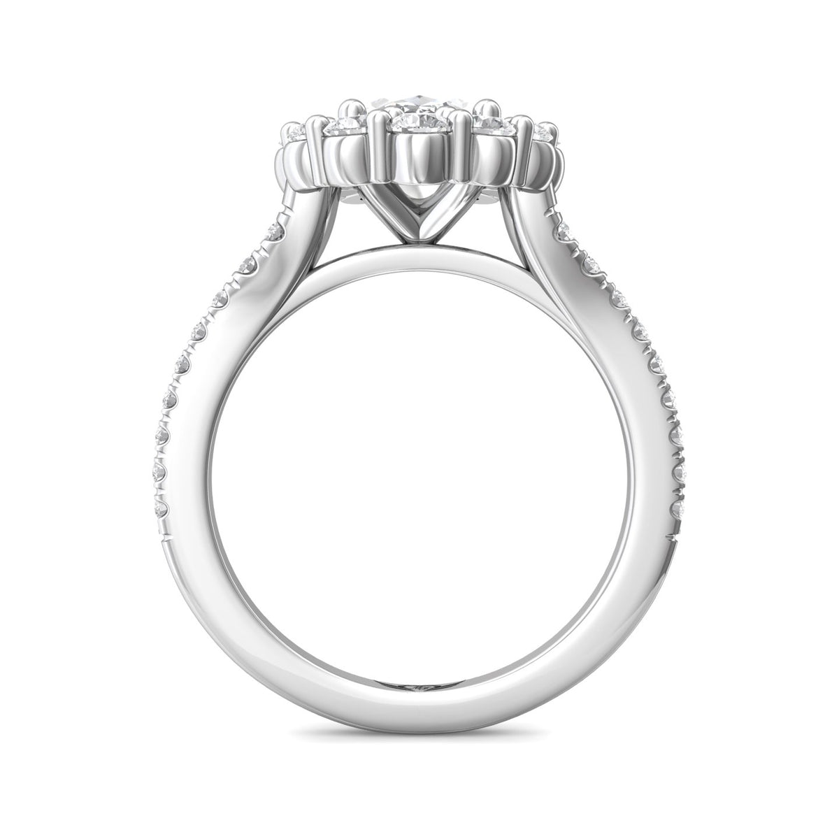 9/10ct. t.w. Diamond Engagement Ring in 14K White Gold