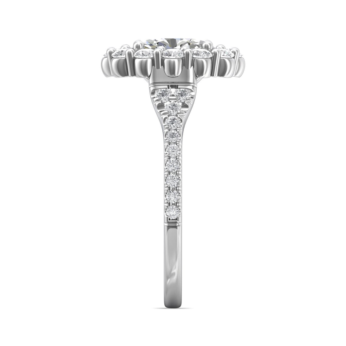 9/10ct. t.w. Diamond Engagement Ring in 14K White Gold