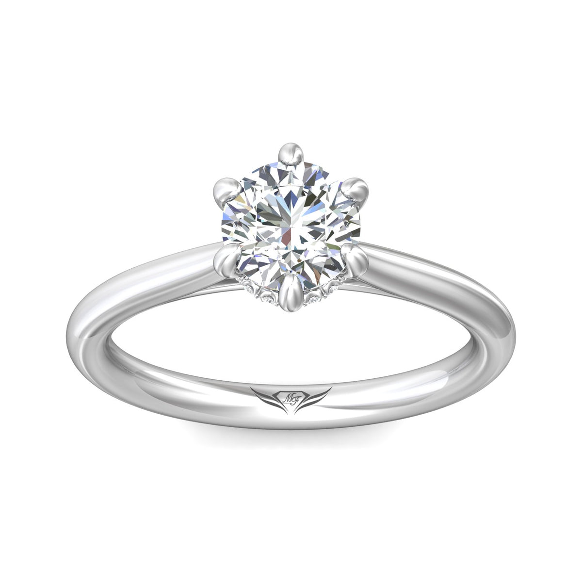 1/14ct. t.w. Round Cut Diamond Engagement Ring in 14K White Gold