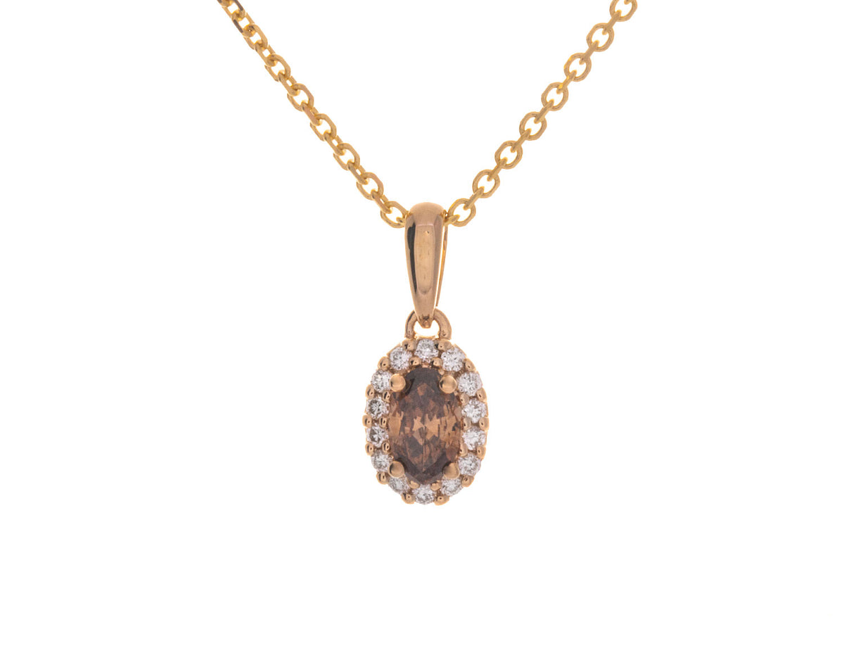 2/5ct. t.w. Brown and White Diamond Pendant in 14K Yellow Gold