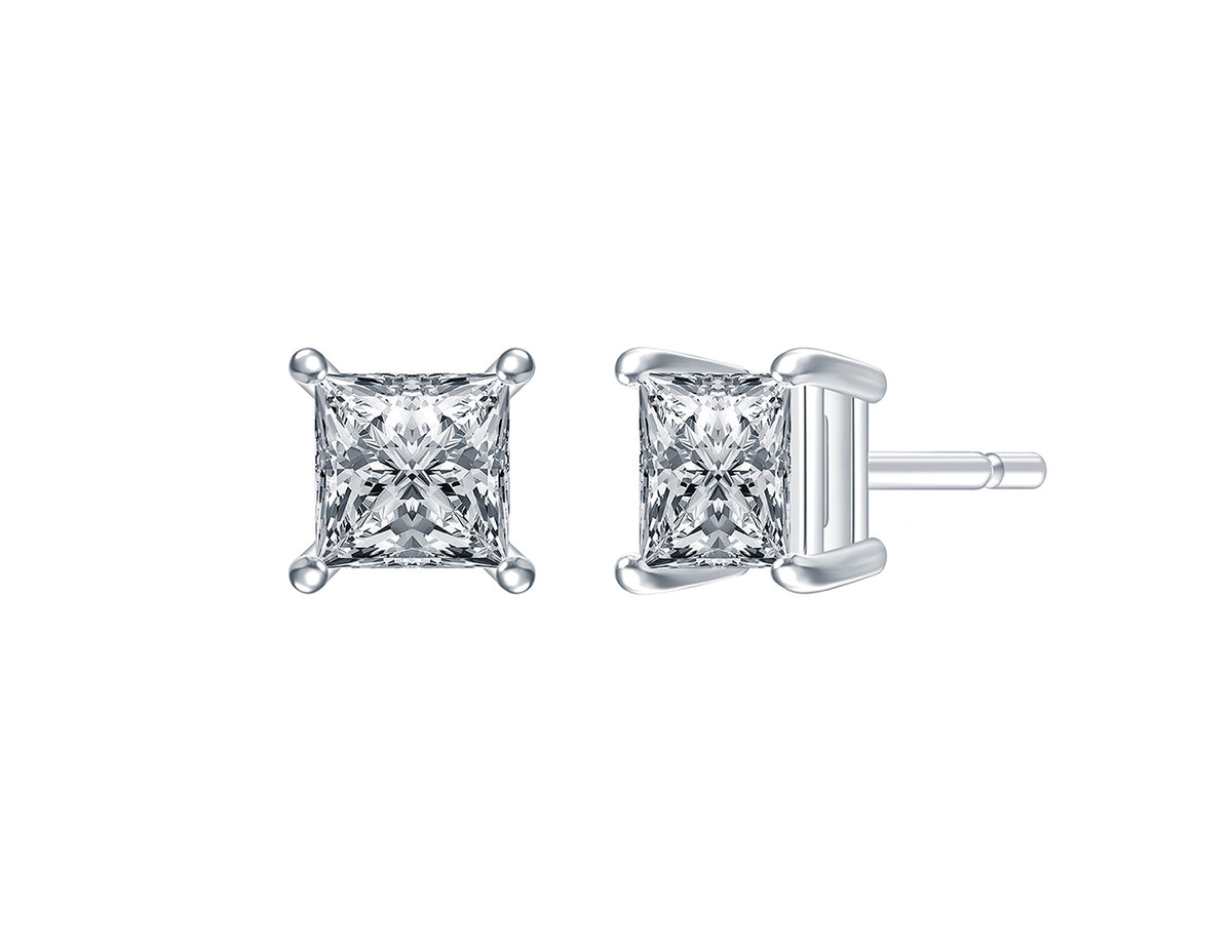 3/4ct. t.w. Diamond Stud Earrings in 14K White Gold