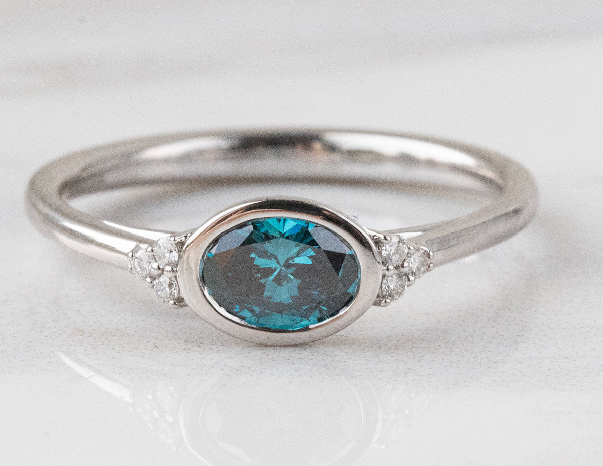 1/2ct. t.w. Blue and White Diamond Ring in 14K White Gold