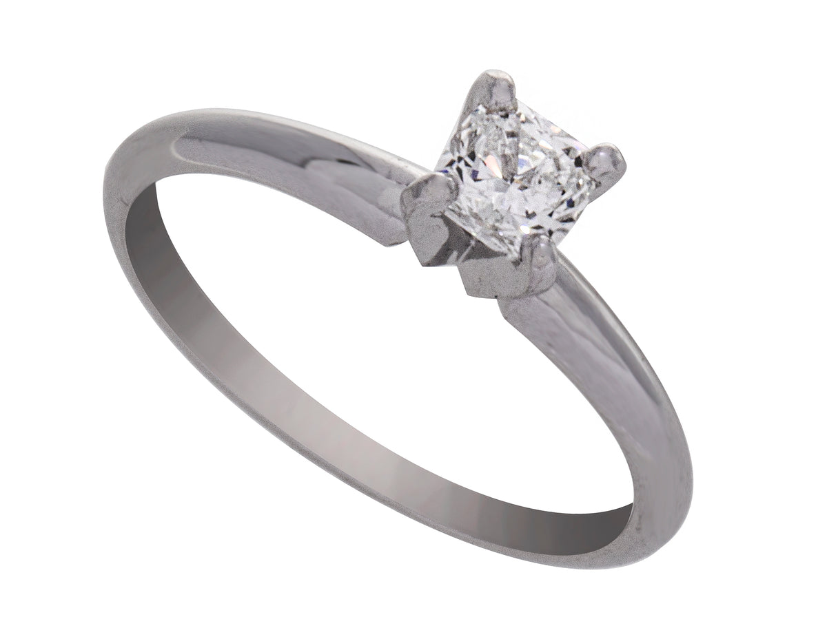 5/8ct. Cushion Cut Diamond Engagement Ring in 14K White Gold