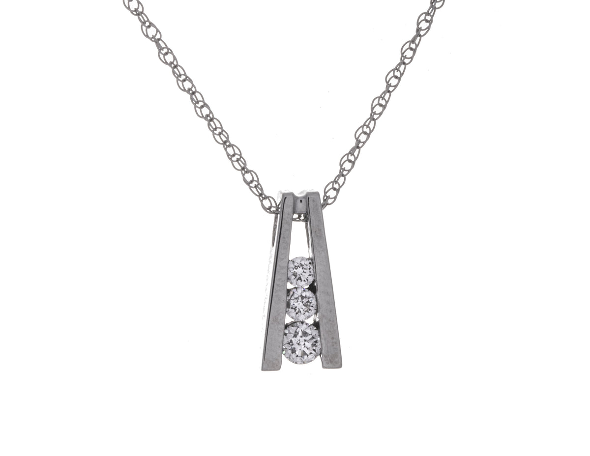 1/4ct. t.w. 3-Stone Diamond Pendant in 14K White Gold