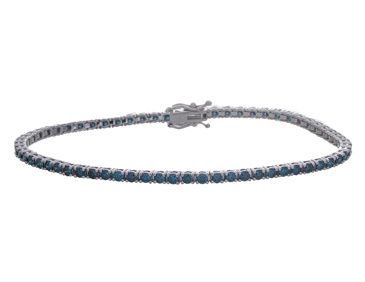 2 7/8ct. t.w. Blue Diamond Bracelet in 14K White Gold