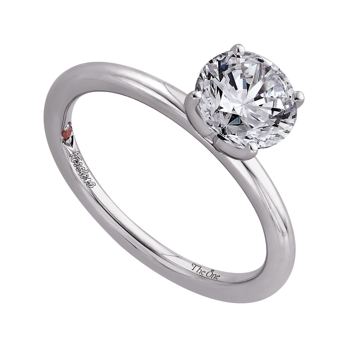 1.75mm Solitaire Engagement Ring in 14K White Gold