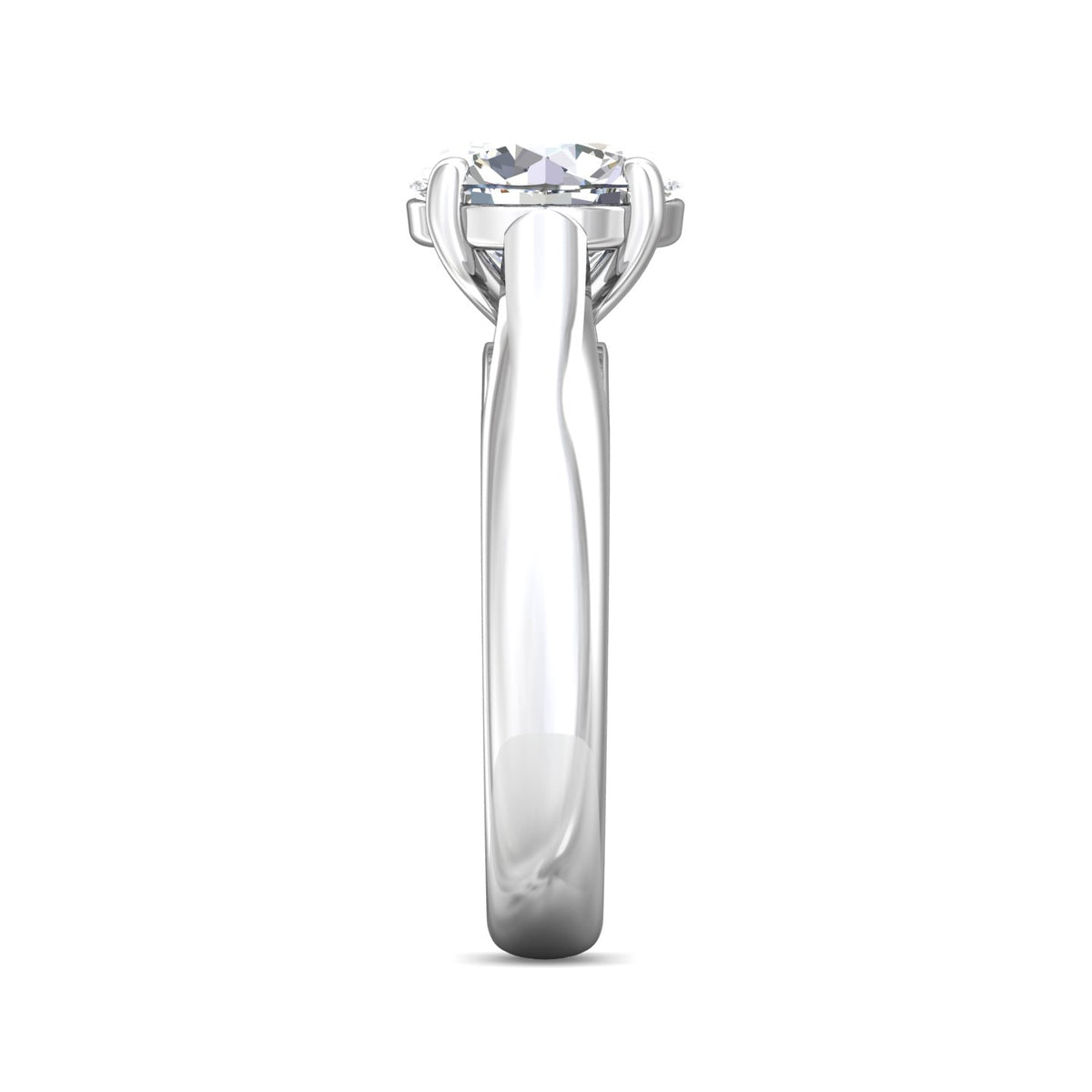 4.5mm Solitaire Engagement Ring in 14K White Gold