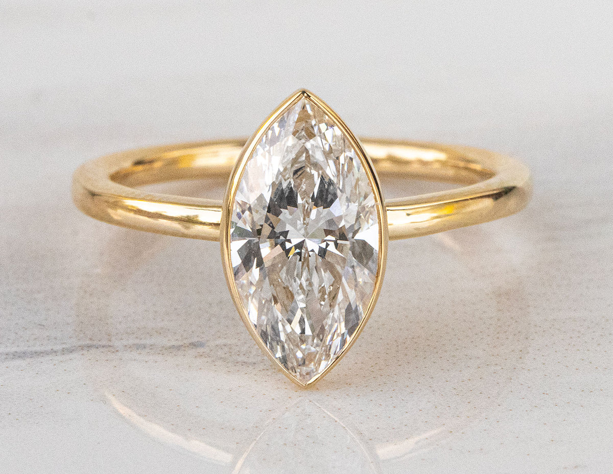 2ct. Marquise Cut Newborn Lab Created Diamond Engagement Ring in 14K Yellow Gold