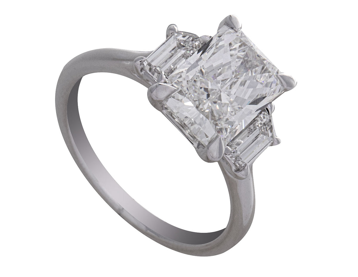 3 1/2ct. t.w. Radiant Cut Newborn Lab Created Diamond Engagement Ring in 14K White Gold