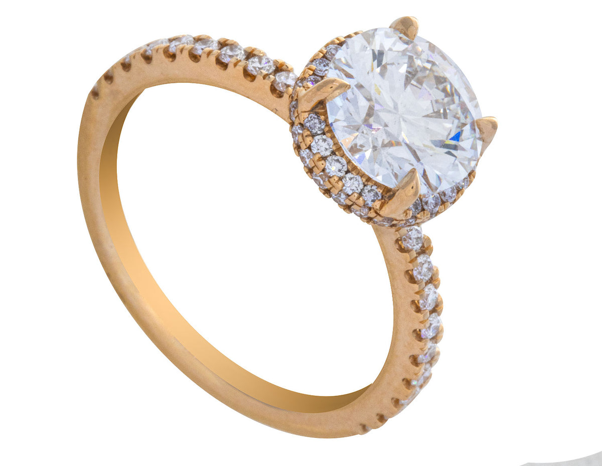 2 2/5ct. t.w. Round Cut Newborn Lab Created Diamond Engagement Ring in 14K Yellow Gold