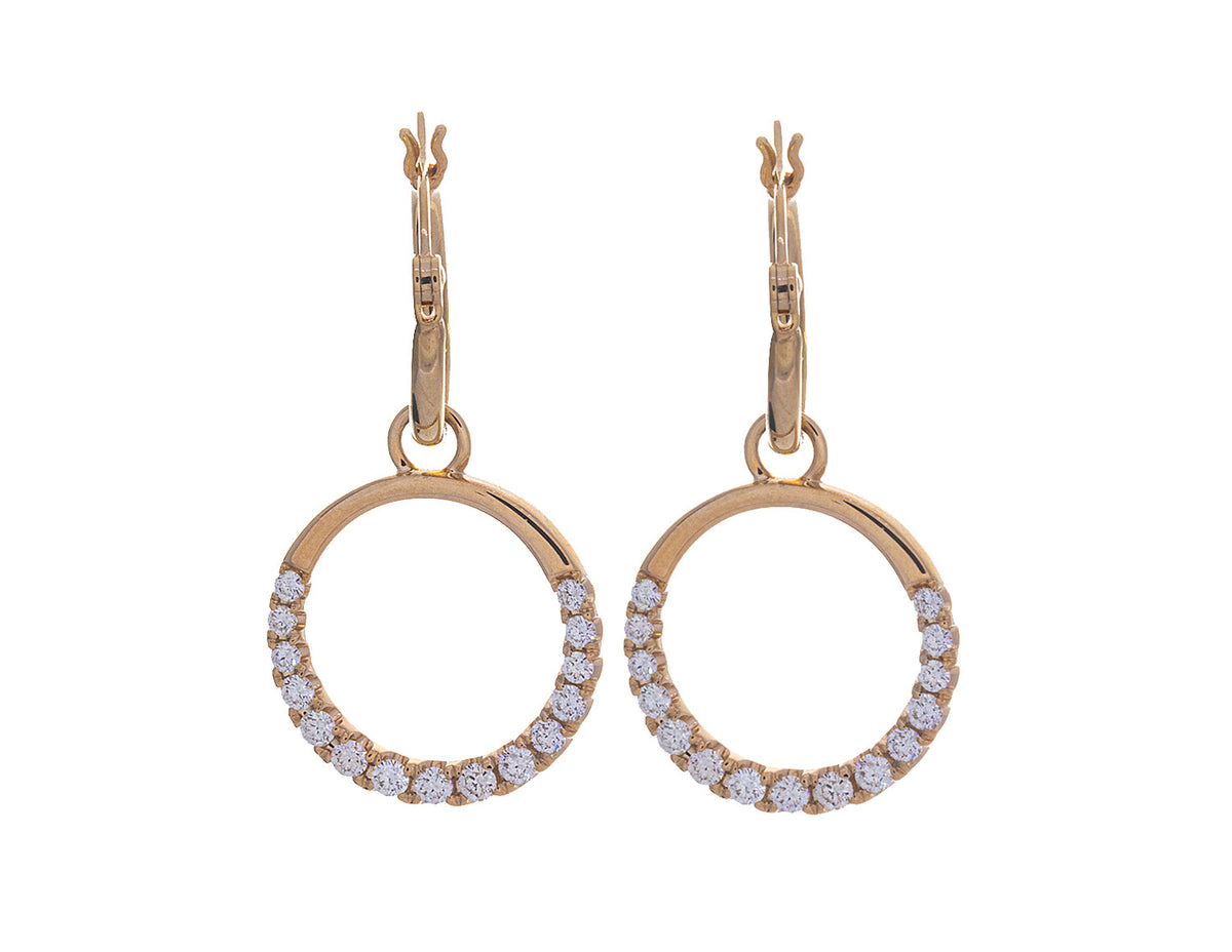 1/2ct. t.w. Diamond Hoop Drop Earrings in 14K Yellow Gold