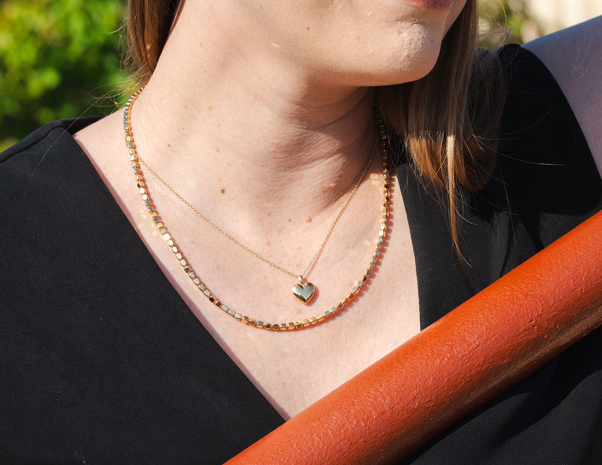 20" Cube Link Chain in Vermeil