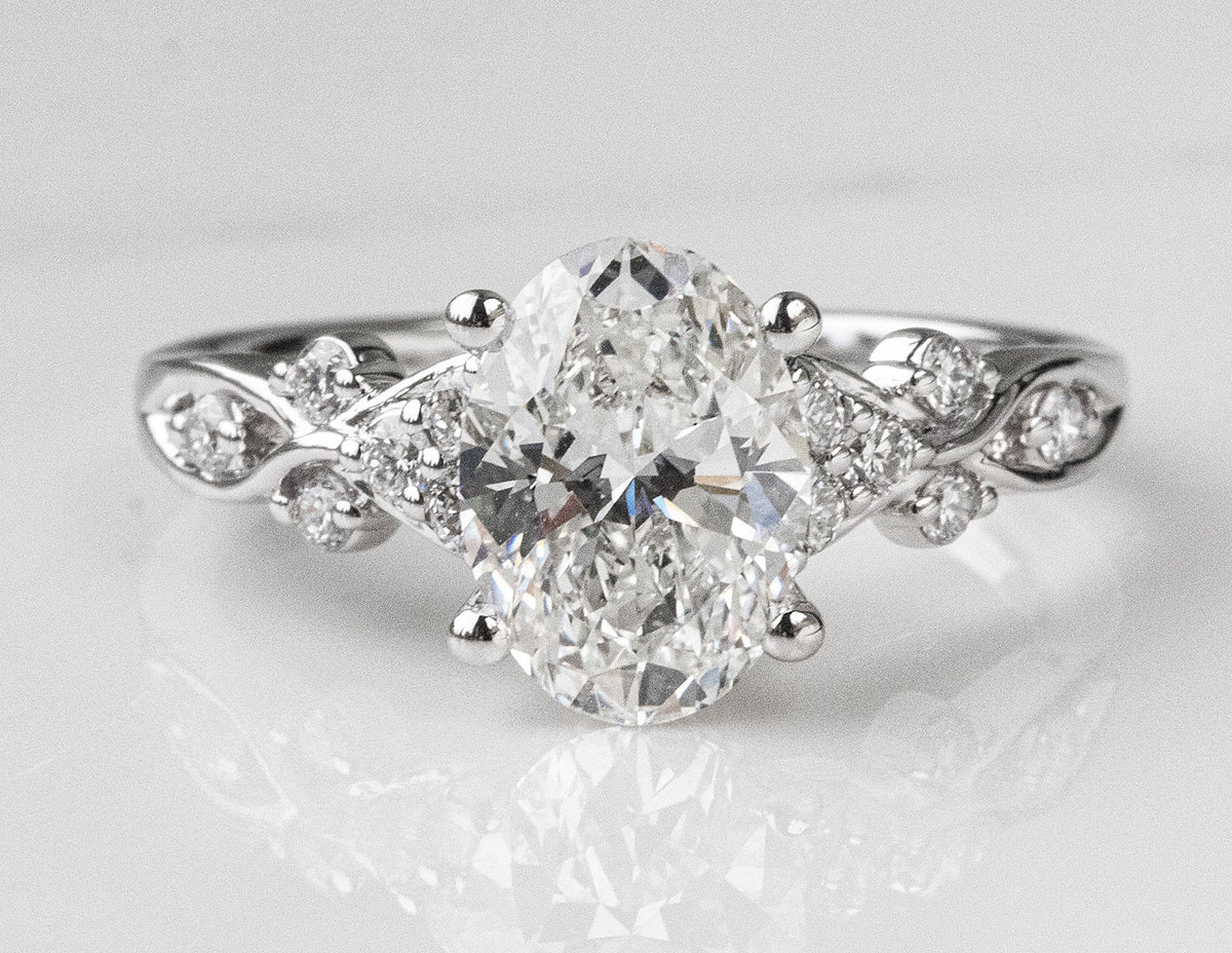 2 1/2ct. t.w. Oval Cut Newborn Lab Created Diamond Engagement Ring in 14K White Gold