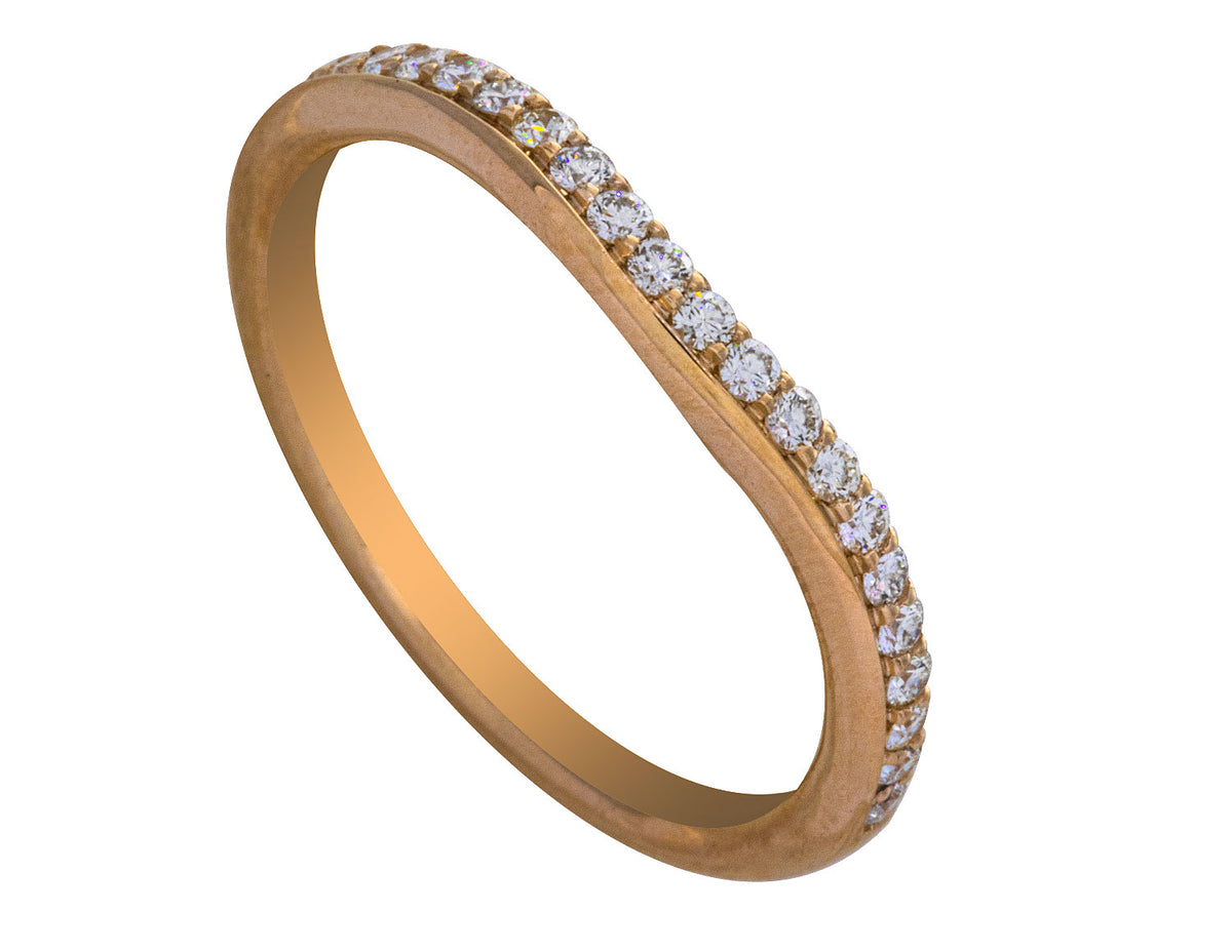 1/4ct. t.w. Chevron Diamond Anniversary Ring in 14K Yellow Gold