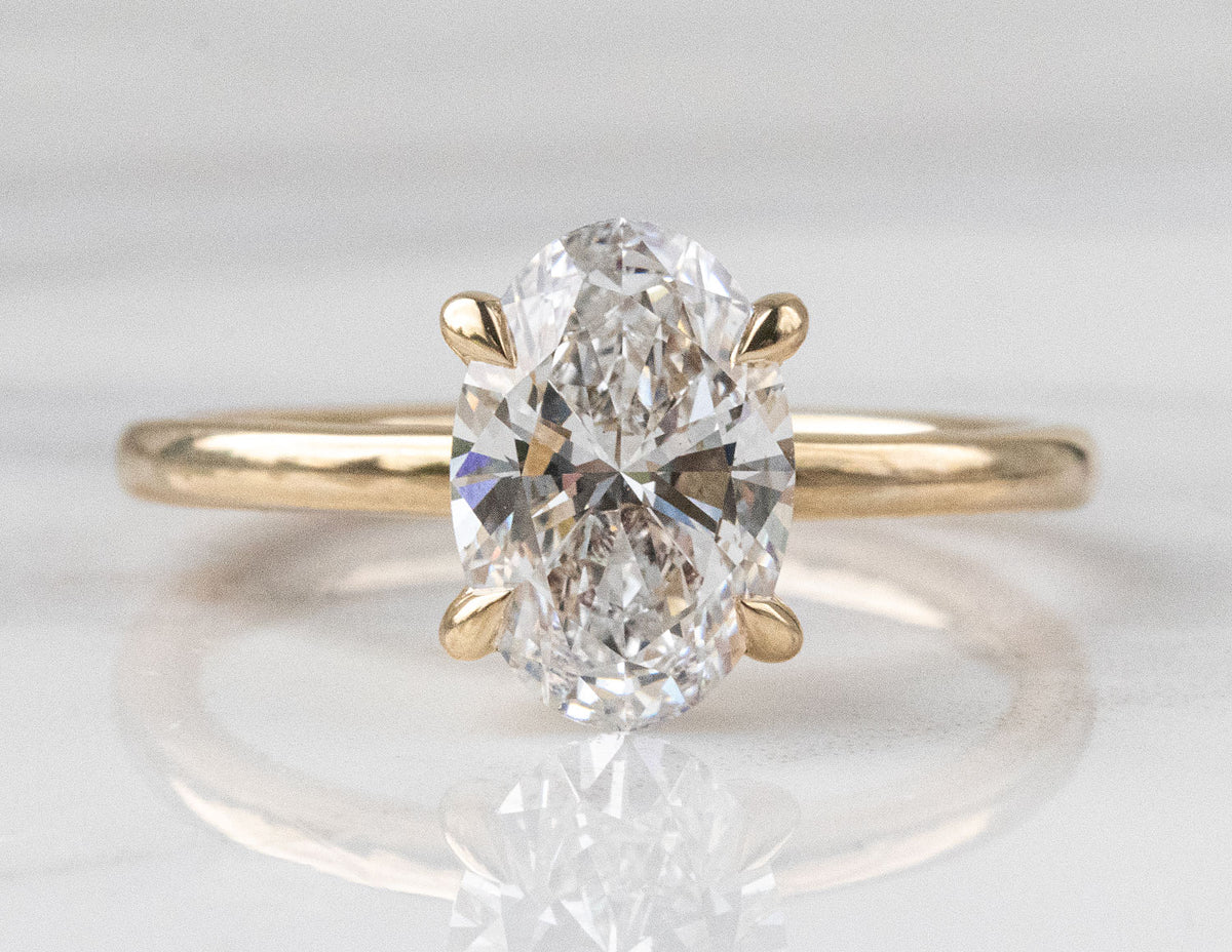 2 1/14ct. t.w. Oval Cut Newborn Lab Created Diamond Engagement Ring in 14K Yellow Gold