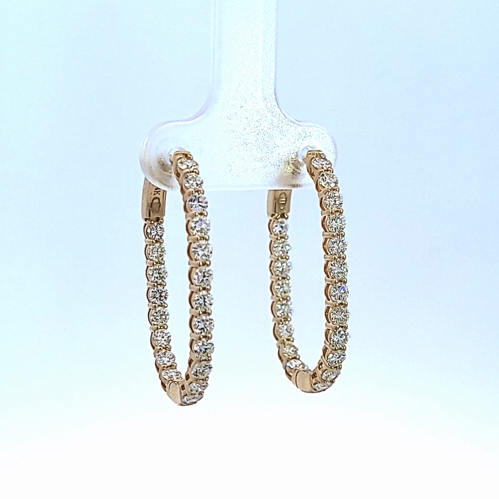 2ct. t.w. Diamond U-Shaped Hoop Earrings in 14K Yellow Gold