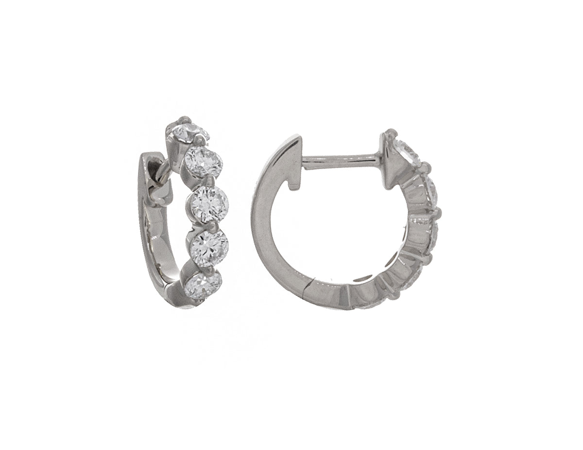 2/5ct. t.w. Diamond Hoop Earrings in 14K White Gold