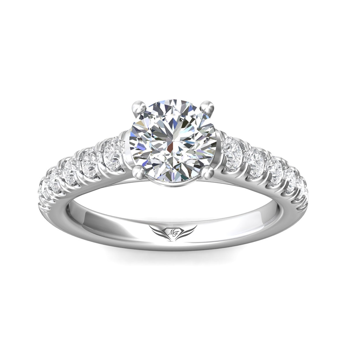 1/2ct. t.w. Round Cut Diamond Engagement Ring in 14K White Gold