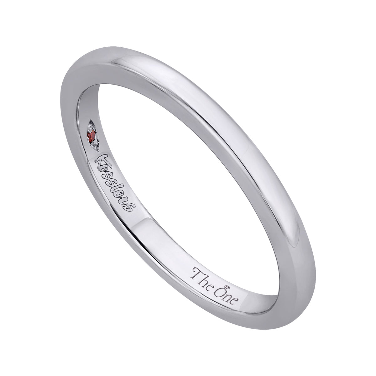 2mm Plain Wedding Band in 14K White Gold