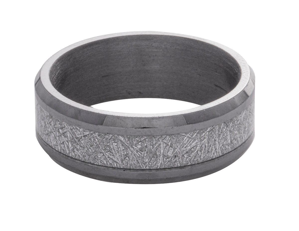 8mm Tantalum and Meteorite Men's Wedding Ring