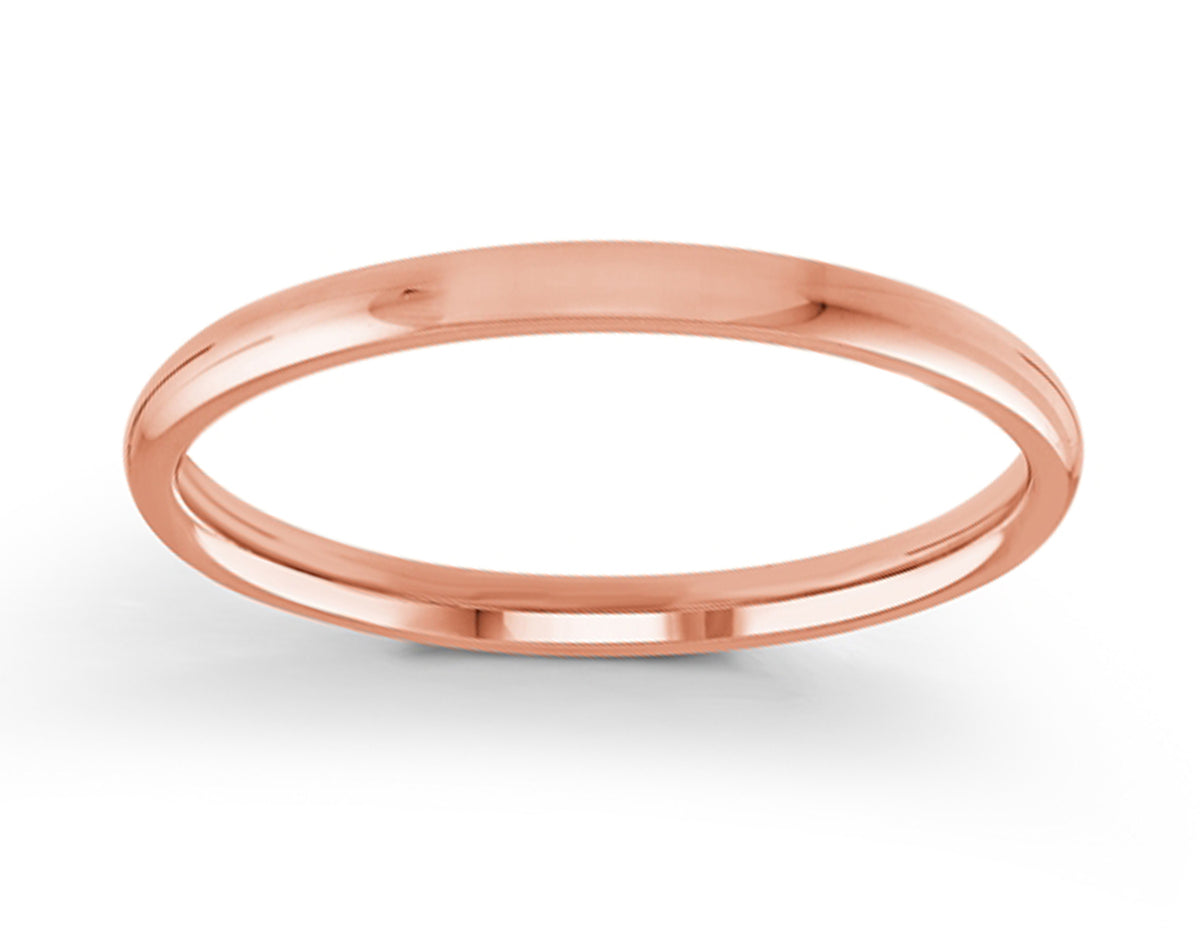 2mm Wedding Band in 14K Rose Gold
