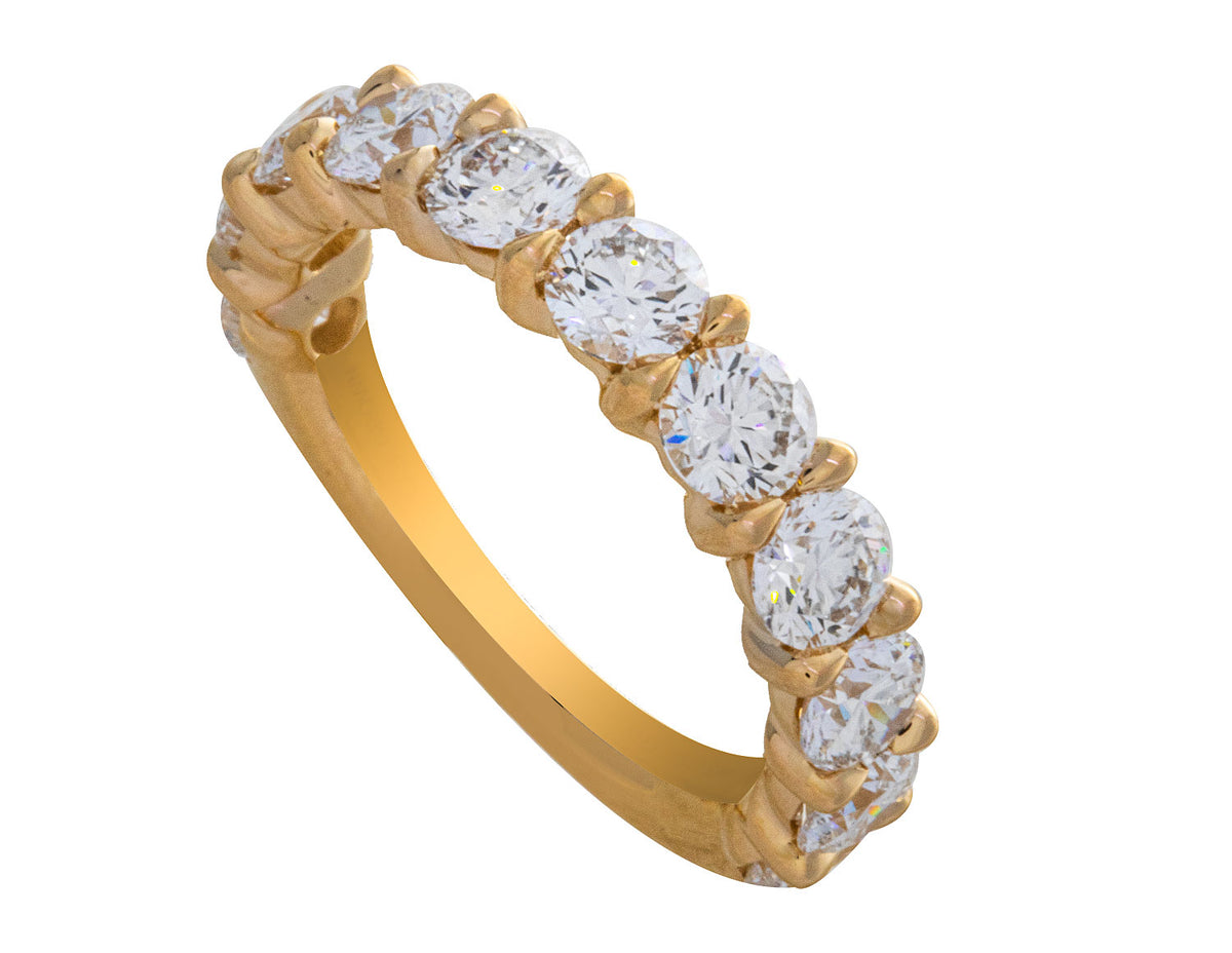 2 1/2ct. t.w. Round Cut Newborn Lab Created Diamond Anniversary Ring in 14K Yellow Gold