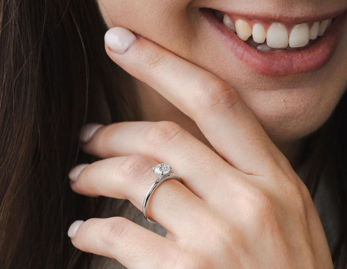 3/4ct. t.w. Round Cut Newborn Lab Created Diamond Hidden Halo Engagement Ring in 14K White Gold