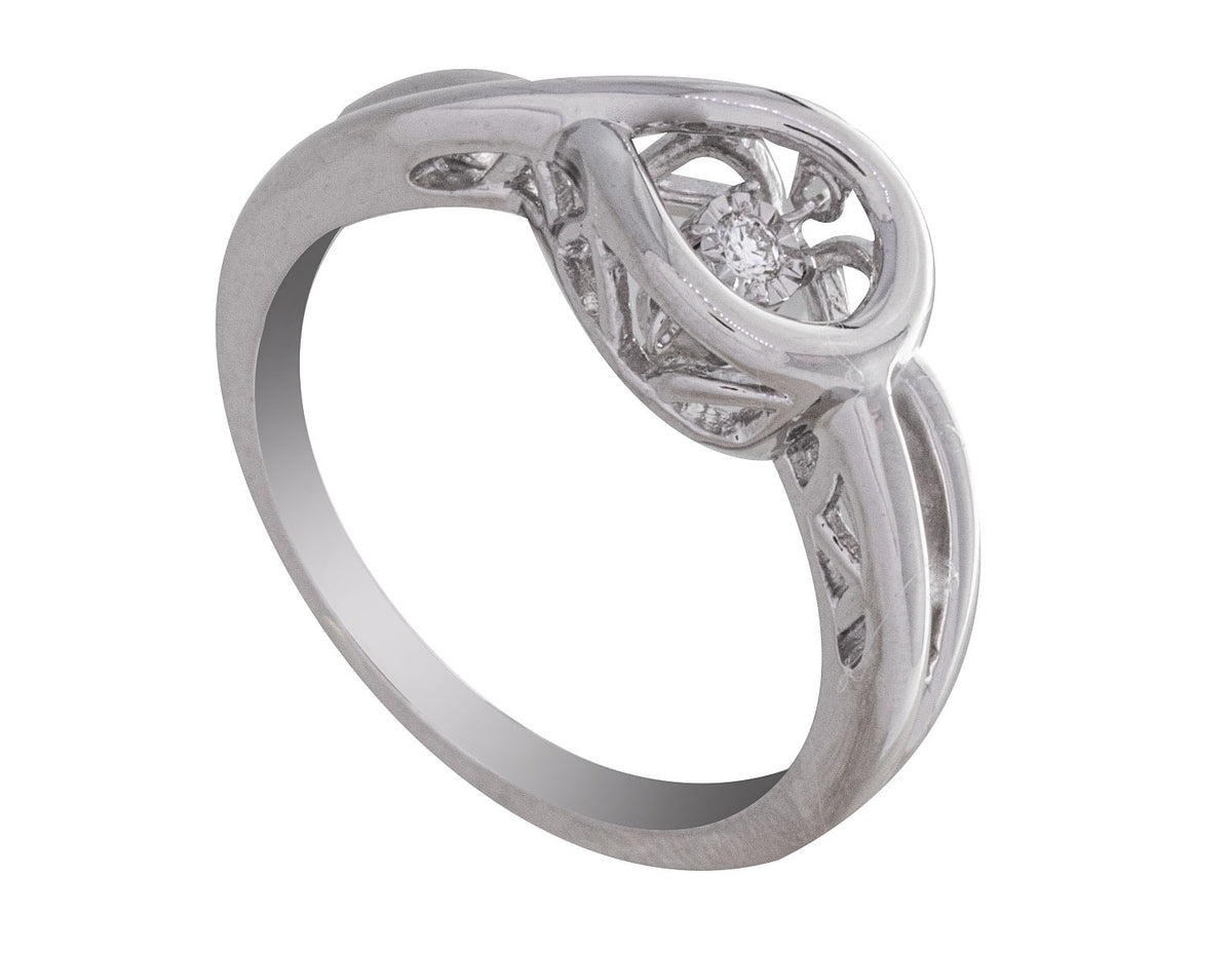 .03ct. Diamond Shimmering Fashion Ring in Sterling Silver
