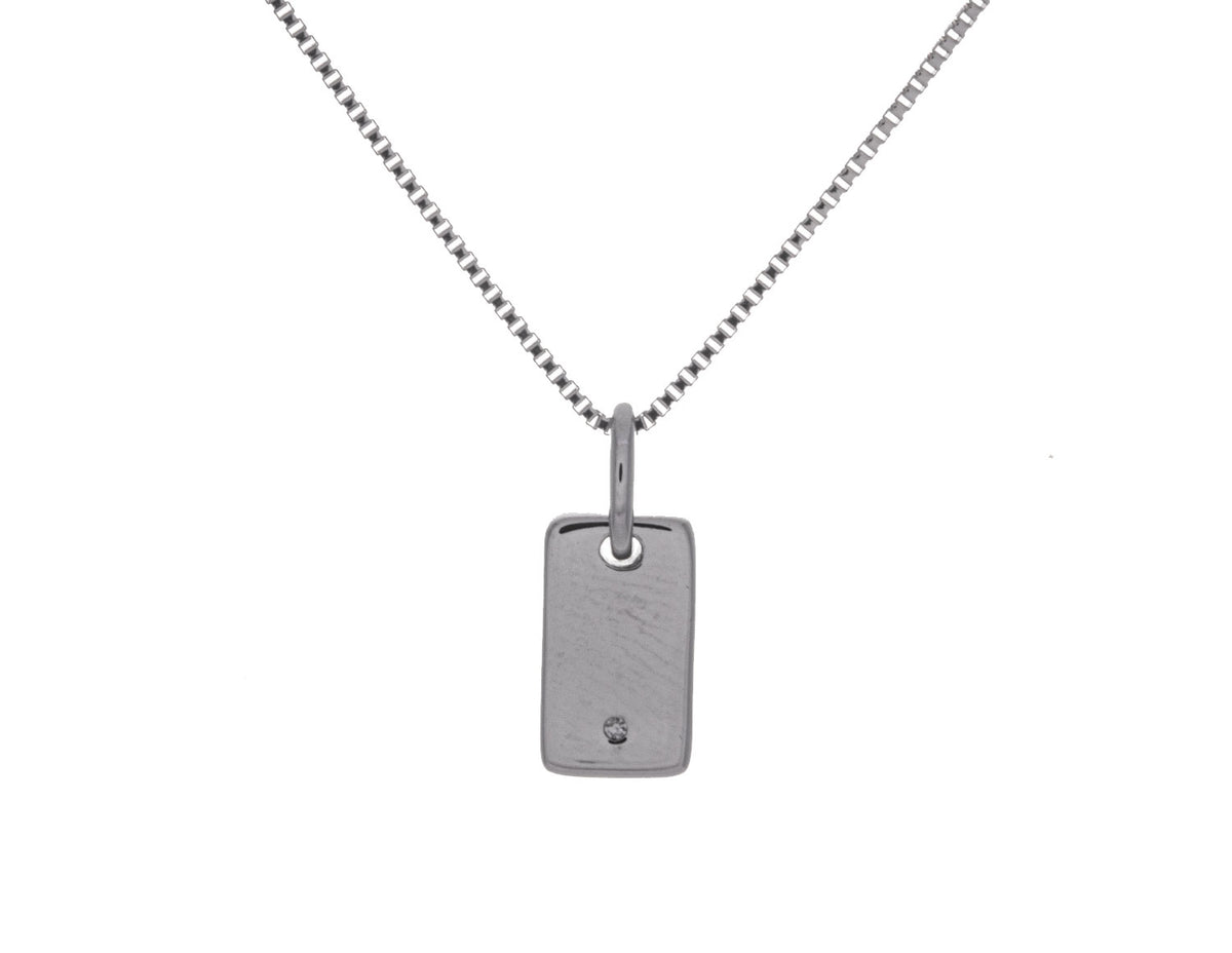.01ct. Diamond Tag Pendant in Sterling Silver