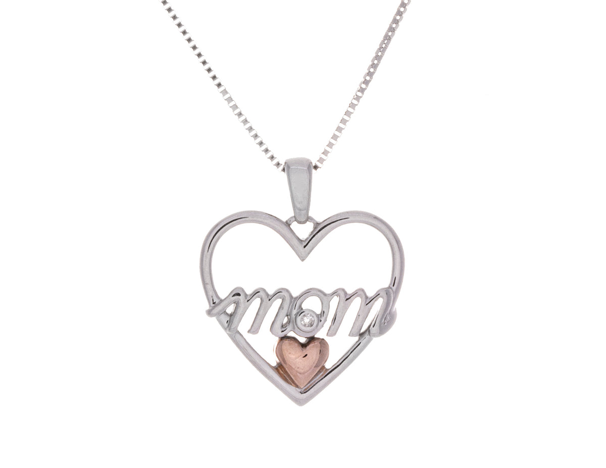 .01ct. Diamond Mom Pendant in Sterling Silver