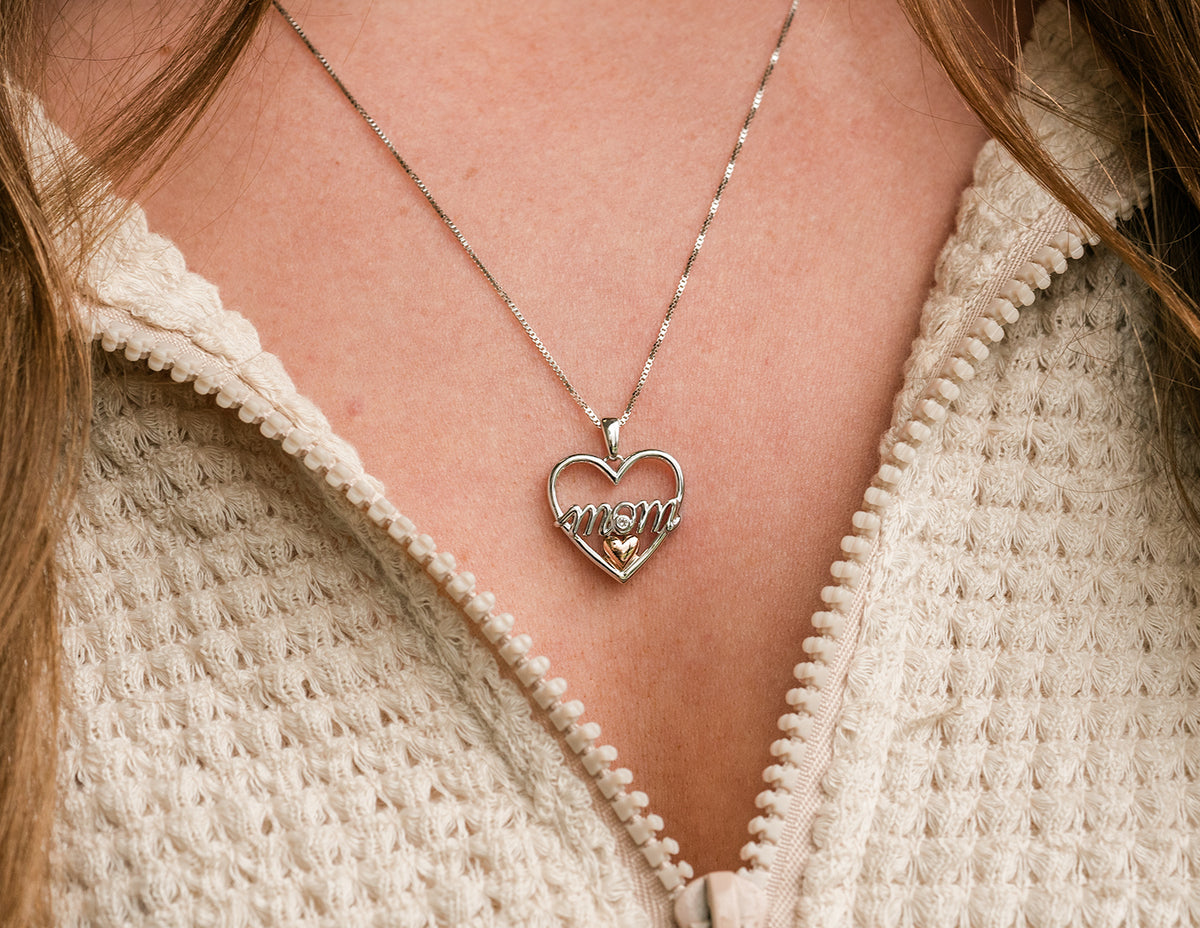 .01ct. Diamond Mom Pendant in Sterling Silver