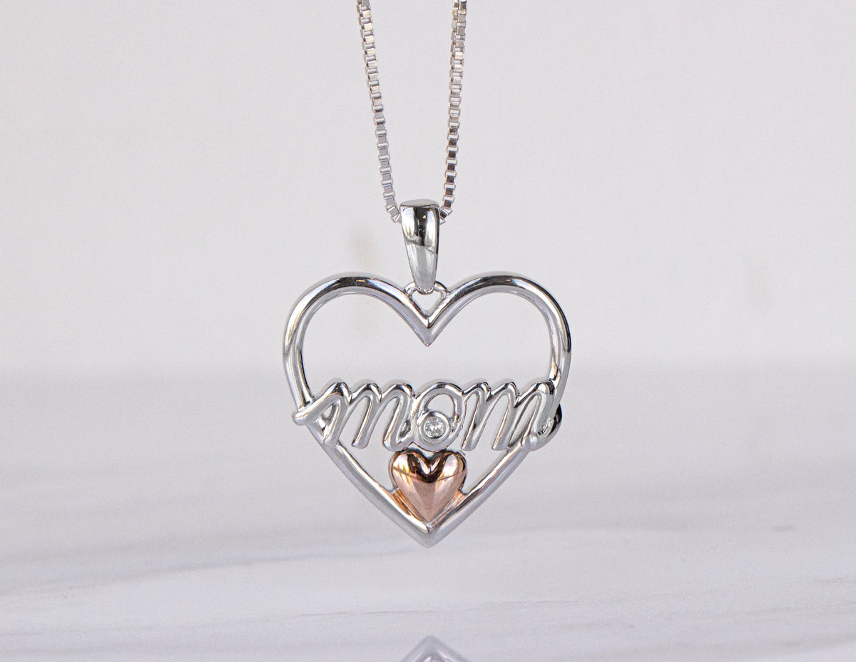 .01ct. Diamond Mom Pendant in Sterling Silver