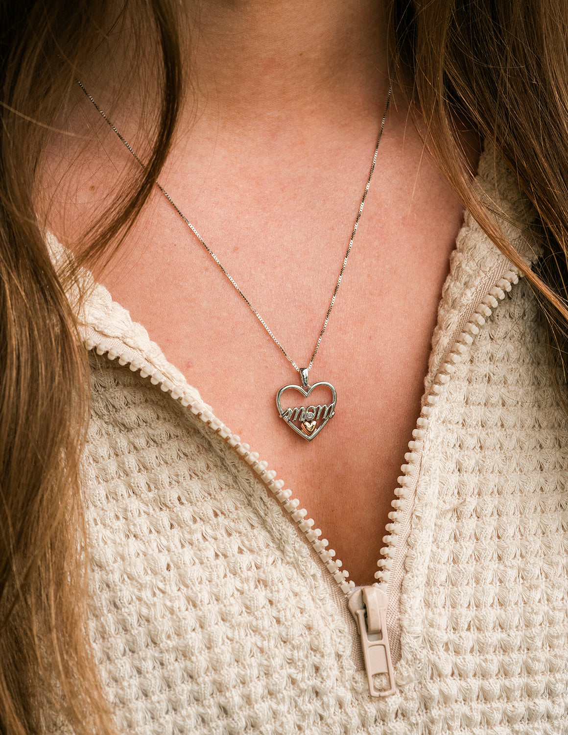 .01ct. Diamond Mom Pendant in Sterling Silver