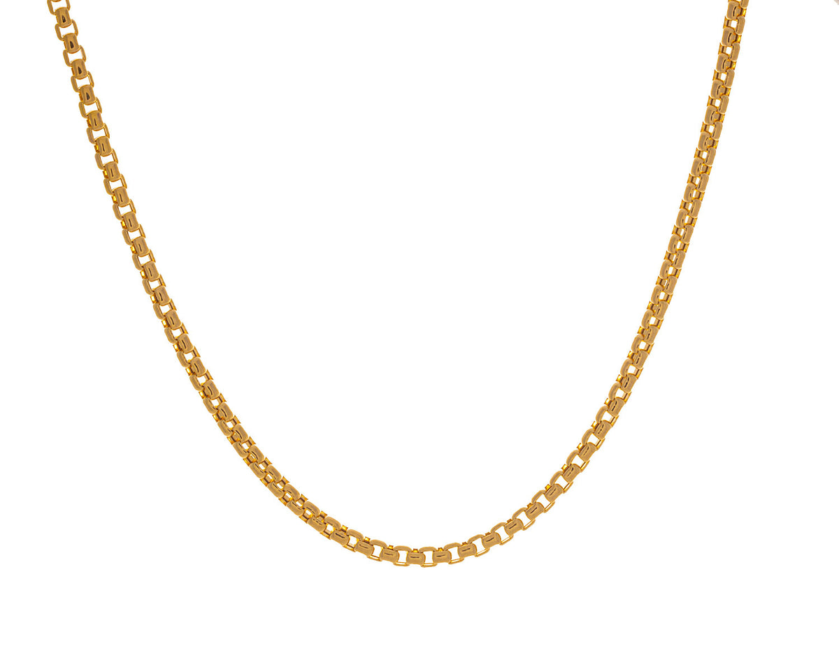 18" Semi-Solid Round Box Chain in 14K Yellow Gold