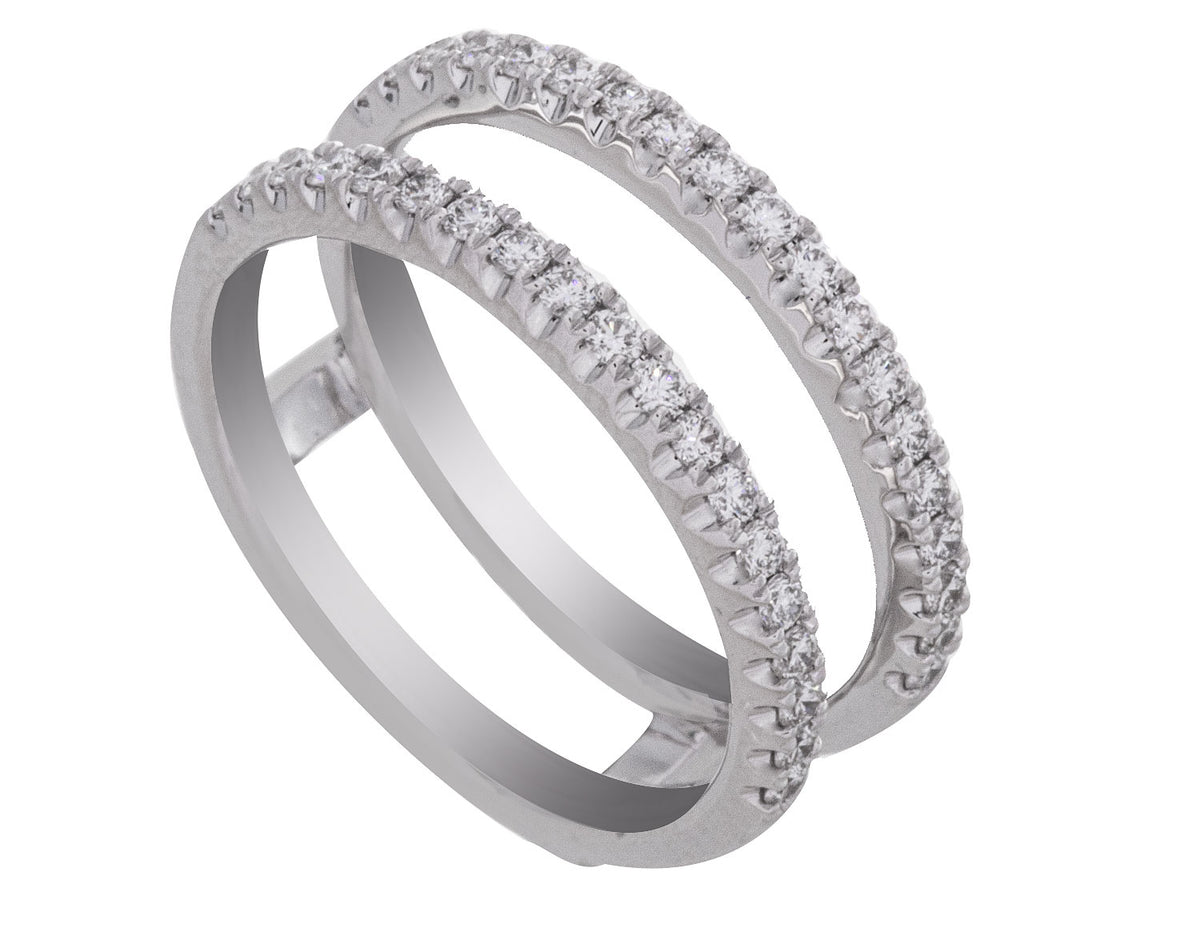 1/2ct. t.w. Diamond Wedding Guard Ring in 14K White Gold