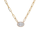 1 1/2ct. Oval Cut Newborn Lab Created Diamond Bezel Pendant in 14K Yellow Gold