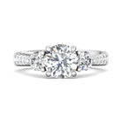9/10ct. t.w. Round Cut Diamond Engagement Ring in 14K White Gold