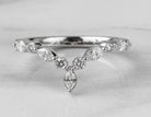 1/2ct. t.w. Marquise and Round Chevron Diamond Wedding Ring in 14K White Gold