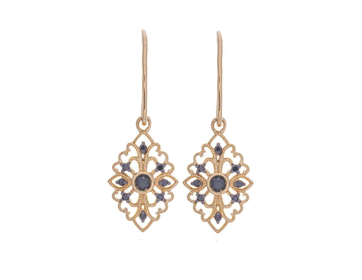 1/7ct. t.w. Black Diamond Earrings in 10K Yellow Gold