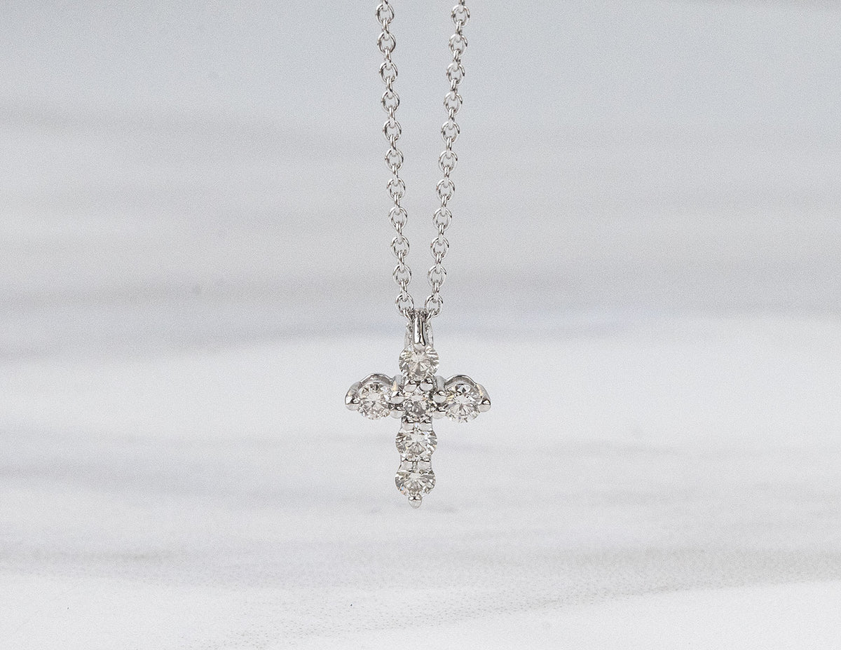 1/2ct. t.w. Diamond Cross Pendant in 14K White Gold