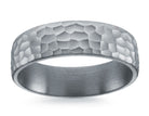 7mm Hammered Wedding Band in Grey Tantalum