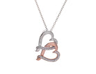 1/10ct. t.w. Diamond Pendant in Sterling Silver and 10K Rose Gold