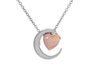 .01ct. t.w. Diamond 'Love U to the moon & back' Pendant in Sterling Silver & 10K Rose Gold