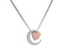 .01ct. t.w. Diamond 'Love U to the moon & back' Pendant in Sterling Silver & 10K Rose Gold