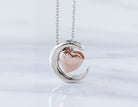.01ct. t.w. Diamond 'Love U to the moon & back' Pendant in Sterling Silver & 10K Rose Gold