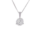 1ct. Kessler 81 Round Cut Solitaire Diamond Pendant in 14K White Gold