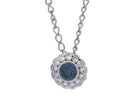 5/8ct. t.w. Blue and White Diamond Flower Pendant in 14K White Gold
