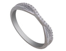 1/14ct. t.w. Diamond Curved Anniversary Ring in 14K White Gold