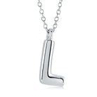18" Stainless Steel Bubble Initial "L" Pendant