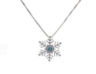 1/10ct. Blue Diamond Snowflake Pendant in Sterling Silver
